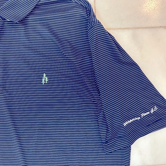 johnnie-O Men’s Golf Polo Navy Stripped. Whispering Pines Golf Club TX Size L - Picture 2 of 5